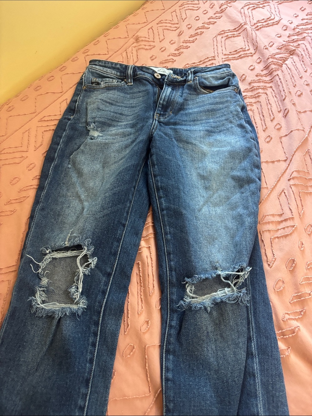 KanCan Medium Blue Distressed Boyfriend Jeans